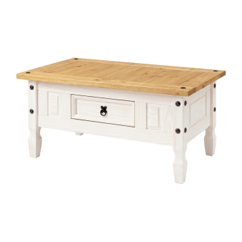 Couchtisch CORONA weiß Wachs 163910B