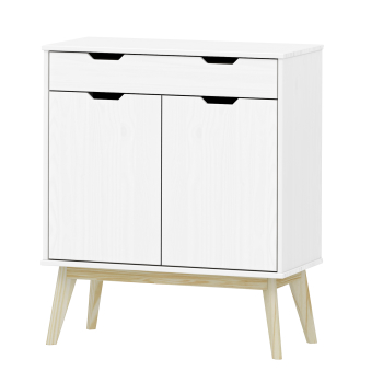 Kommode 2 Türen + 1 Schublade BONITO Lack-weiß