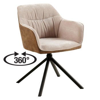 Esszimmerstuhl SINES braun/beige Samt