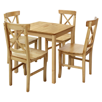 Esstisch 8842A antik + 4 Stühle 867A antik