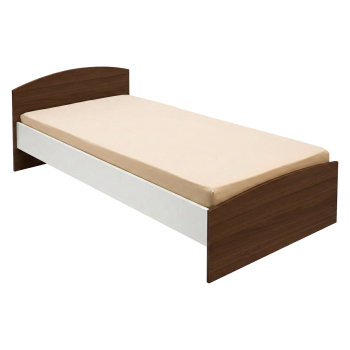 Einzelbett 60343 nussbaum/weiß