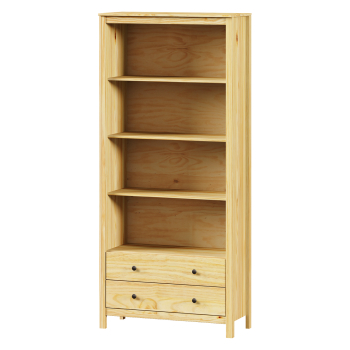 Bücherregal 2 Schubladen TORINO Metallgriffe