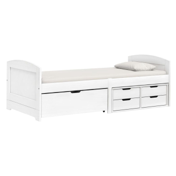 Einzelbett mit Schubladen 8816B MARY Lack-weiß