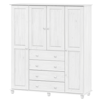 4-türiger Kleiderschrank 8852B Lack-weiß