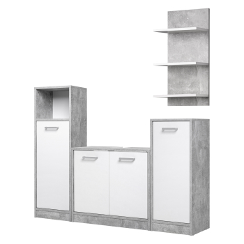 Badezimmerset MADEIRA Beton/Weiß